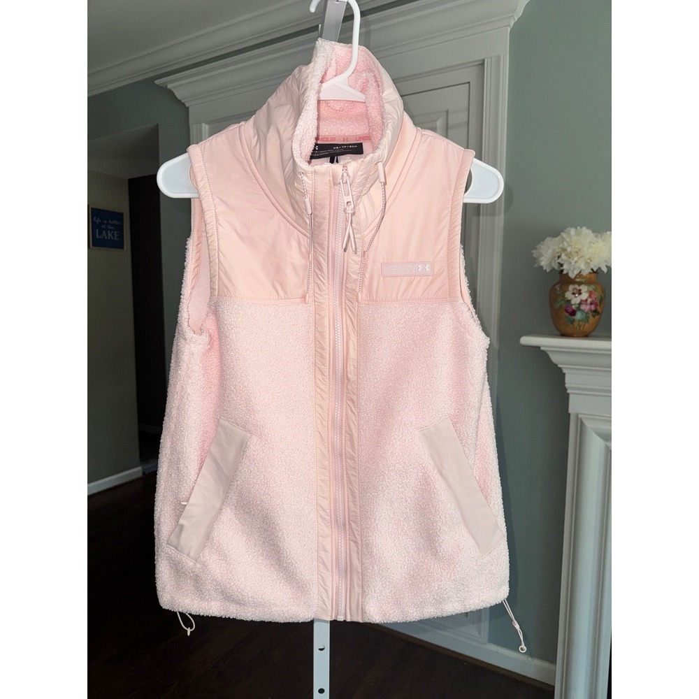 Under Armour Womens UA Mission Vest Micro Pink Sherpa Fleece XS New‎